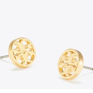 Tory Burch Gold Logo Stud Earrings